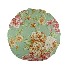 Vintage Pastel Flower Standard 15  Premium Flano Round Cushions by Brittlevirginclothing