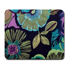 Dark Lila Flower Large Mousepads by Brittlevirginclothing