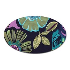 Dark Lila Flower Oval Magnet by Brittlevirginclothing