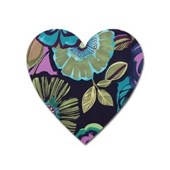 Dark Lila Flower Heart Magnet by Brittlevirginclothing