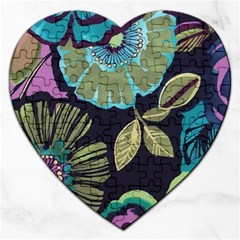 Dark Lila Flower Jigsaw Puzzle (heart) by Brittlevirginclothing