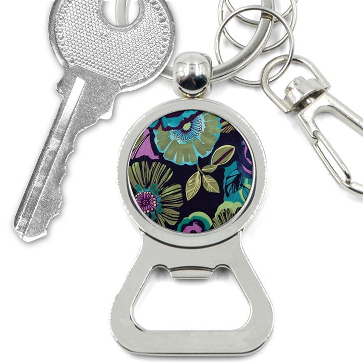 Dark lila flower Bottle Opener Key Chains