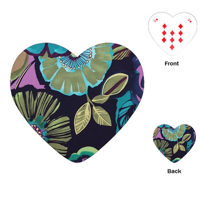 Dark lila flower Playing Cards (Heart) 