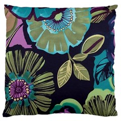 Dark Lila Flower Large Cushion Case (one Side) by Brittlevirginclothing