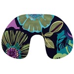 Dark lila flower Travel Neck Pillows Front