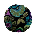 Dark lila flower Standard 15  Premium Flano Round Cushions Front