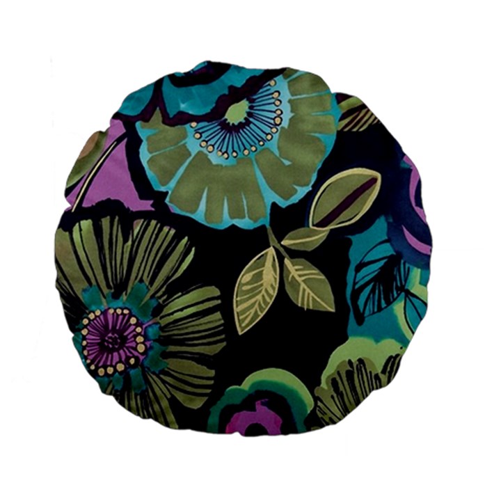 Dark lila flower Standard 15  Premium Flano Round Cushions