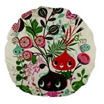 Cute cartoon Large 18  Premium Flano Round Cushions Front