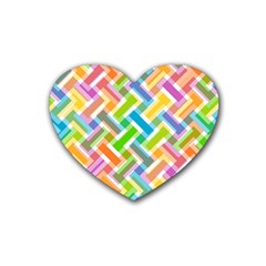 Abstract Pattern Colorful Wallpaper Rubber Coaster (heart)  by Amaryn4rt