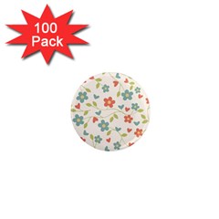 Abstract Vintage Flower Floral Pattern 1  Mini Magnets (100 Pack)  by Amaryn4rt