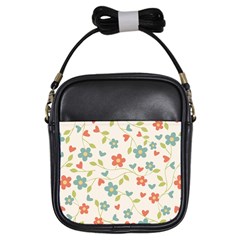 Abstract Vintage Flower Floral Pattern Girls Sling Bags by Amaryn4rt