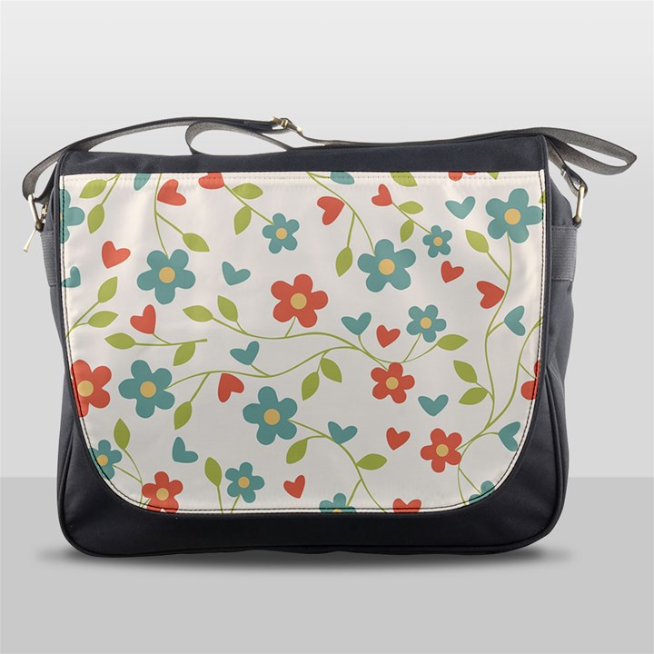 Abstract Vintage Flower Floral Pattern Messenger Bags