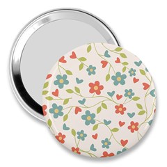 Abstract Vintage Flower Floral Pattern 3  Handbag Mirrors by Amaryn4rt