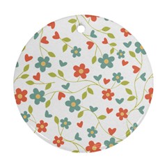 Abstract Vintage Flower Floral Pattern Ornament (round) by Amaryn4rt