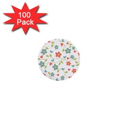 Abstract Vintage Flower Floral Pattern 1  Mini Buttons (100 Pack)  by Amaryn4rt