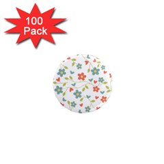 Abstract Vintage Flower Floral Pattern 1  Mini Magnets (100 Pack)  by Amaryn4rt