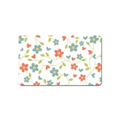 Abstract Vintage Flower Floral Pattern Magnet (name Card) by Amaryn4rt