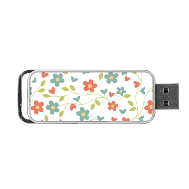 Abstract Vintage Flower Floral Pattern Portable USB Flash (Two Sides)