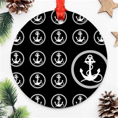 Anchor Pattern Ornament (round) by Amaryn4rt