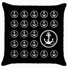 Anchor Pattern Throw Pillow Case (black)