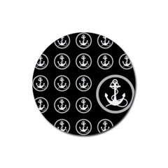 Anchor Pattern Rubber Round Coaster (4 Pack) 