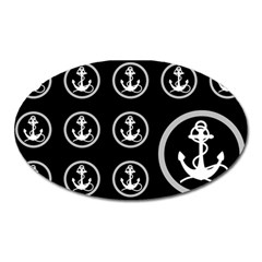 Anchor Pattern Oval Magnet by Amaryn4rt