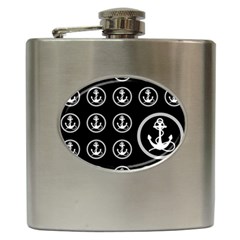 Anchor Pattern Hip Flask (6 Oz) by Amaryn4rt