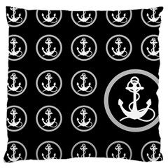 Anchor Pattern Large Cushion Case (two Sides) by Amaryn4rt