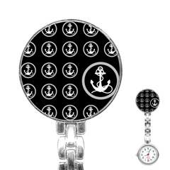 Anchor Pattern Stainless Steel Nurses Watch