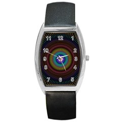 Artskop Kaleidoscope Pattern Ornamen Mantra Barrel Style Metal Watch by Amaryn4rt