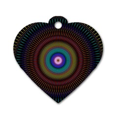 Artskop Kaleidoscope Pattern Ornamen Mantra Dog Tag Heart (one Side) by Amaryn4rt