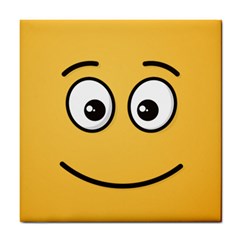 Smiling Face With Open Eyes Tile Coasters by sifis