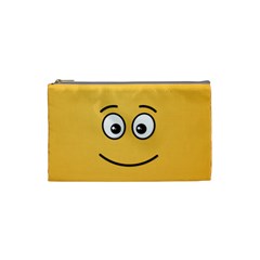 Smiling Face With Open Eyes Cosmetic Bag (small)  by sifis