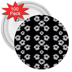 Dark Floral 3  Buttons (100 Pack)  by dflcprints