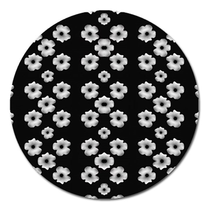 Dark Floral Magnet 5  (Round)