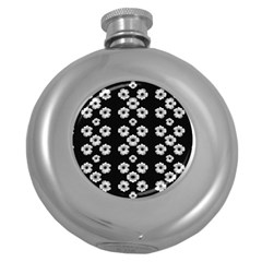 Dark Floral Round Hip Flask (5 Oz) by dflcprints