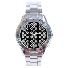 Dark Floral Stainless Steel Analogue Watch by dflcprints