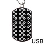 Dark Floral Dog Tag USB Flash (Two Sides) Front