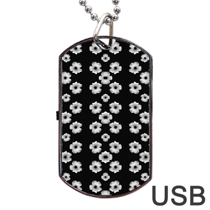 Dark Floral Dog Tag USB Flash (Two Sides)