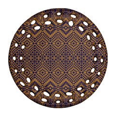 Aztec Pattern Round Filigree Ornament (two Sides) by Amaryn4rt