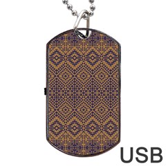 Aztec Pattern Dog Tag Usb Flash (two Sides) by Amaryn4rt