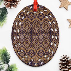 Aztec Pattern Oval Filigree Ornament (two Sides) by Amaryn4rt