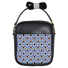 Background Pattern Geometric Girls Sling Bags