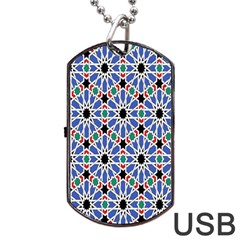 Background Pattern Geometric Dog Tag Usb Flash (one Side) by Amaryn4rt