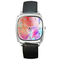 Background Nebulous Fog Rings Square Metal Watch by Amaryn4rt