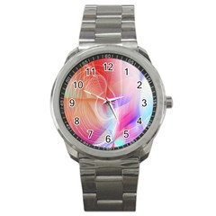 Background Nebulous Fog Rings Sport Metal Watch