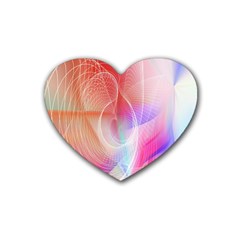 Background Nebulous Fog Rings Heart Coaster (4 Pack)  by Amaryn4rt