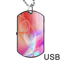 Background Nebulous Fog Rings Dog Tag Usb Flash (one Side) by Amaryn4rt