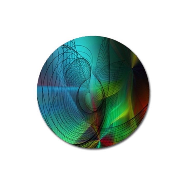 Background Nebulous Fog Rings Magnet 3  (Round)