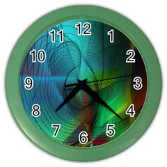 Background Nebulous Fog Rings Color Wall Clocks by Amaryn4rt